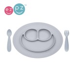 EZPZ Komplet naczyń Mini Feeding Set Pastelowy szary