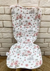 Wkładka do wózka bambusowa z siatką 3D Zajączki