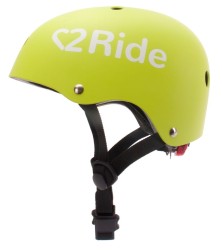 Kask rowerowy dla dzieci TRACKER - Love 2 RIDE, rozm. S, 50-54 cm z lampką LED i klipsem magnetycznym Lime