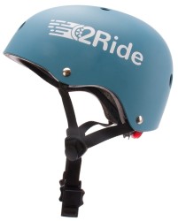 Kask rowerowy dla dzieci TRACKER - Love 2 RIDE, rozm. S, 50-54 cm z lampką LED i klipsem magnetycznym Steel