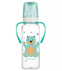 Canpol Babies butelka wąska z uchwytem 250ml CUTE ANIMALS
