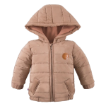 Eevi dziecięca kurtka zimowa z kapturem brązowa