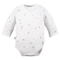 Eevi body kopertowe białe w zielone listki PETITE