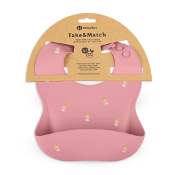 PETITE&MARS Śliniak silikonowy Take&Match ze wzorem 6m+