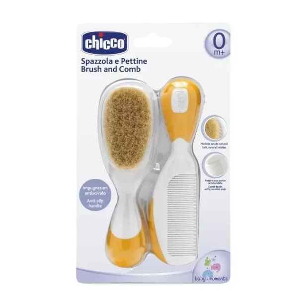 CHICCO SZCZOTKA+GRZEBIEN NATURALNE WLOSIE O.webp