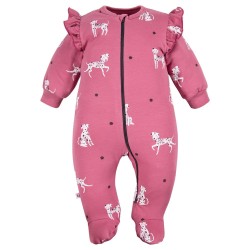 Pajac dziecięcy jagodowy w dalmatyńczyki