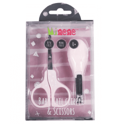 MINENE Zestaw nożyczki + cążki do paznokci róż.png
