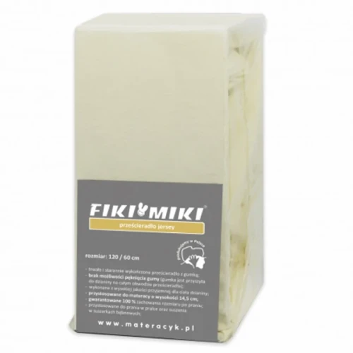 FIKI MIKI Prześcieradło Jersey 90_40 krem.webp