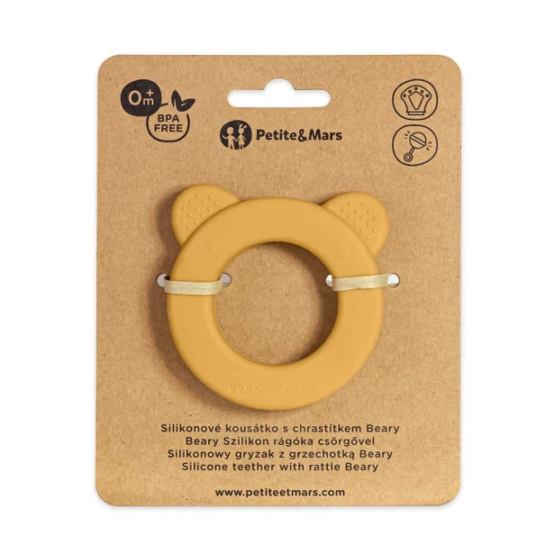 AGS Silikonowy gryzak Beary 713819 OCHRE.webp