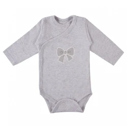 Body kopertowe szare z kokardką długi rękaw