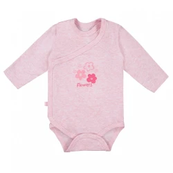 Body kopertowe różowe z kwiatkami długi rękaw