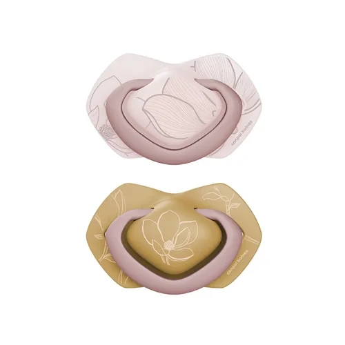 Canpol babies Smoczek silikonowy Light touch 0-6m symetryczny GOLD 2 szt. różowy.webp