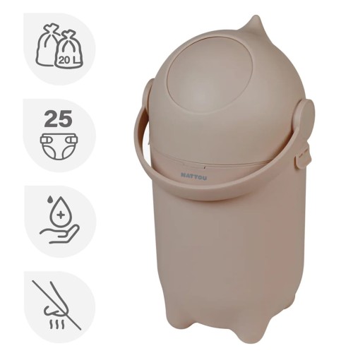 NATTOU Kosz na pieluchy Dropy taupe (2).jpg