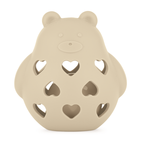 PETITE&MARS Silikonowa zabawka z grzechotką Bear Basil Desert Sand.png