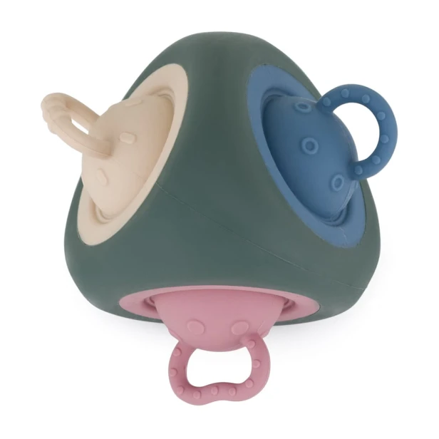 PETITE&MARS Silikonowa zabawka sensoryczna pop - up Pop Triangle Misty Green (1).jpg
