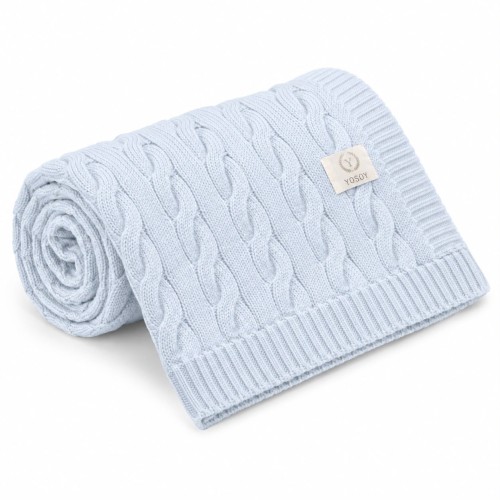 YOSOY Koc dziany 100% merino WARKOCZ Błękitny