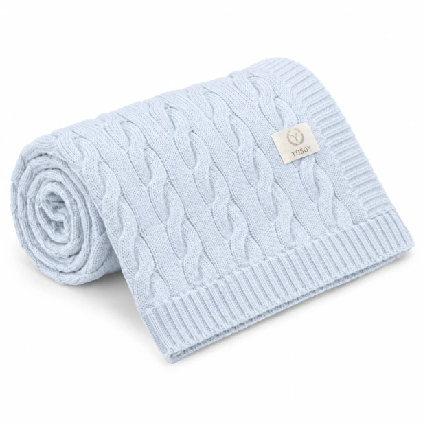 YOSOY Koc dziany 100% merino WARKOCZ Błękitny